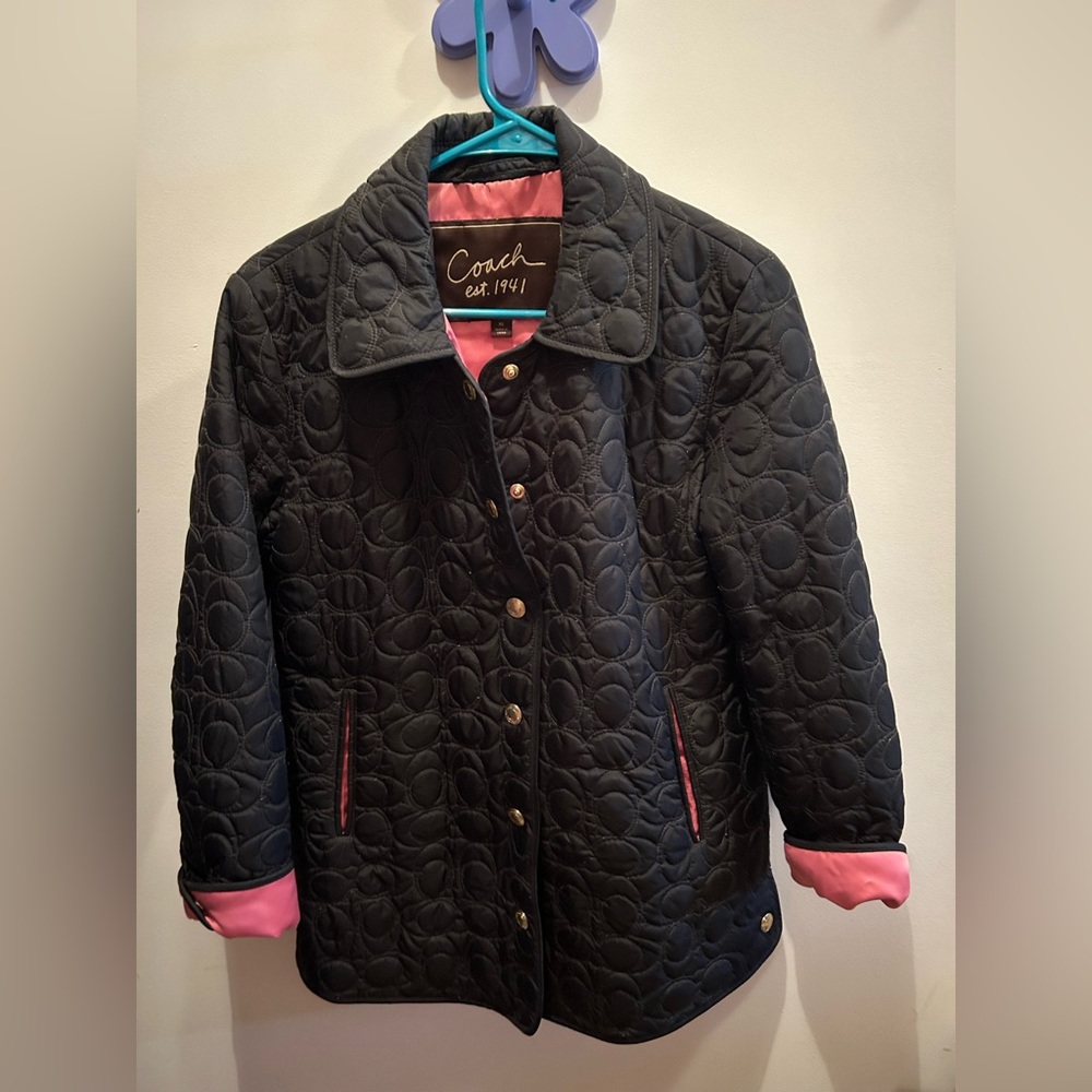 Black and pink Coach jacket